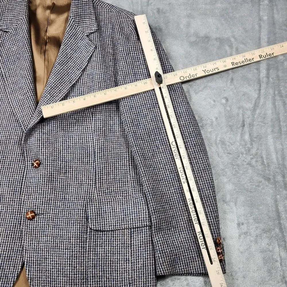 Pendleton Wool Sport Coat Mens Size‎ 44 Houndstooth Gray Tweed